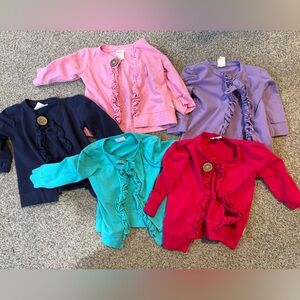 Lot of 5 cardigan Kpea 24 months. Washed but never worn